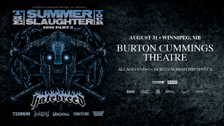 HATEBREED concert poster announcing an upcoming live show, featuring bold band artwork and heavy, dark visual styling.