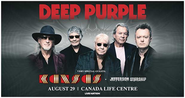 Deep Purple at Canada Life Centre August 29 with Kansas and Jefferson Starship
