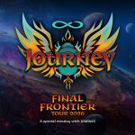 Promotional graphic for Journey announcing their upcoming tour. The legendary rock band has sold more than 100 million records worldwide and was inducted into the Rock and Roll Hall of Fame in 2017. Tickets go on sale Friday, May 15 at 10 AM.